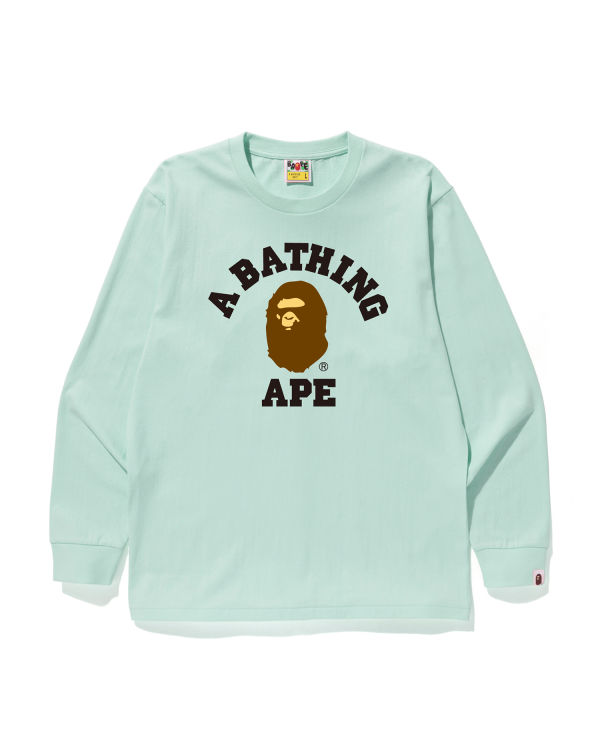 T Shirts Bape College Bleu Homme | RVZ-66286538