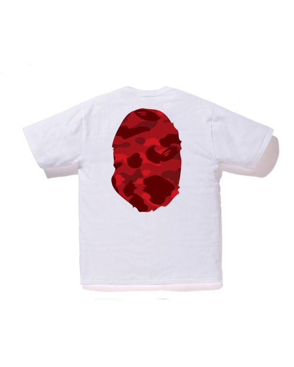 T Shirts Bape Color Camo Big Ape Head Rouge Foncé Homme | QTE-13085978