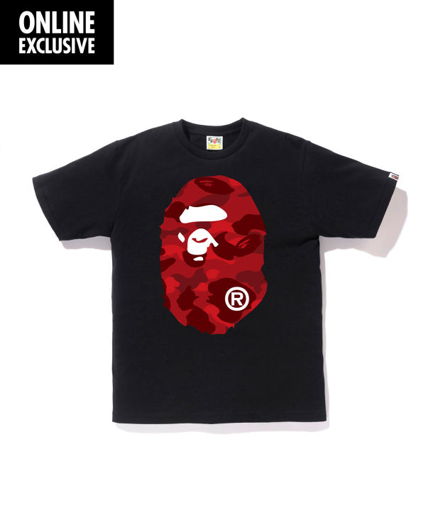 T Shirts Bape Color Camo Big Ape Head Rouge Clair Homme | HZG-17760532