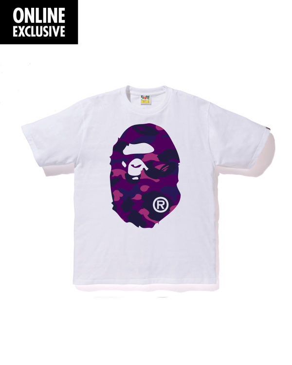 T Shirts Bape Color Camo Big Ape Head Violette Homme | GUW-53770044