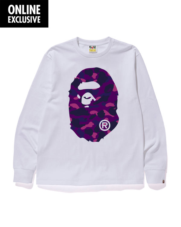 T Shirts Bape Color Camo Big Ape Head Blanche Homme | ERN-60294831