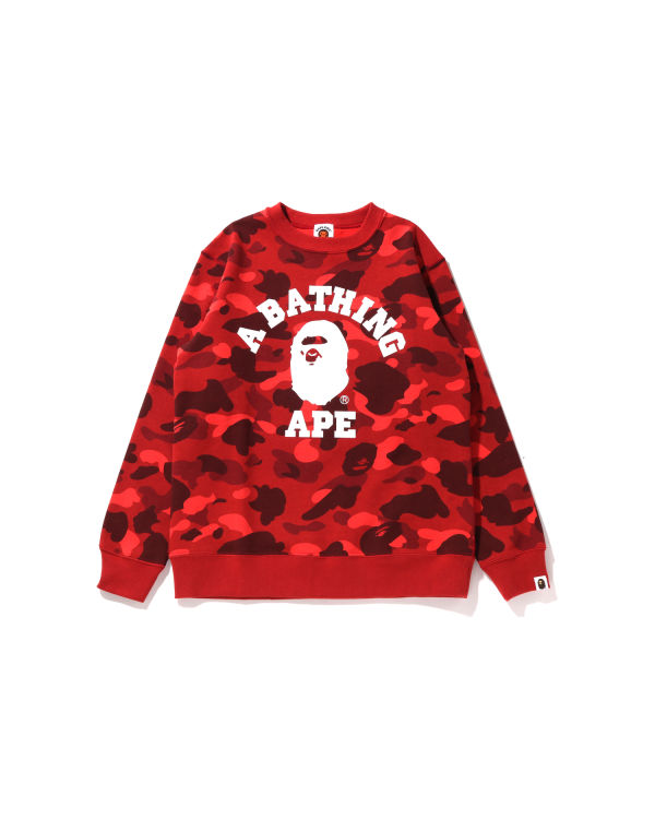 Sweats Bape Color Camo College Crewneck JR Rouge Clair Enfant | TNG-75546107