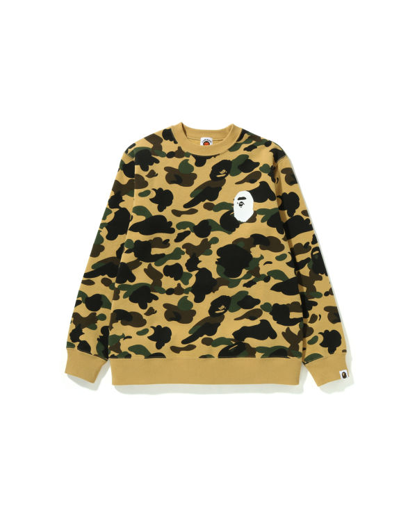 Sweats Bape 1st Camo Ape Head Crewneck Jr Jaune Enfant | PBK-84537299