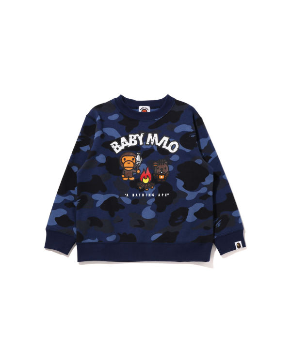 Sweats Bape Color Camo Milo Camp Crewneck Bleu Marine Bleu Enfant | MSJ-52260309