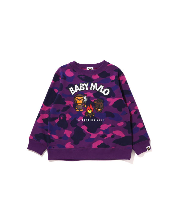 Sweats Bape Color Camo Milo Camp Crewneck Violette Enfant | GYH-20001811