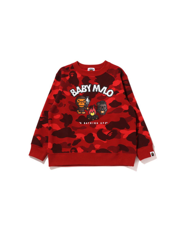 Sweats Bape Color Camo Milo Camp Crewneck Rouge Clair Enfant | KEY-28595963