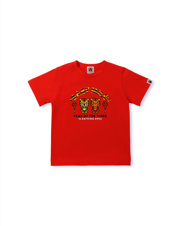 T Shirts Bape Year Of The Tiger Milo Rouge Clair Enfant | AYM-97083603