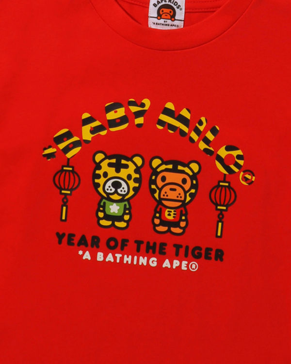 T Shirts Bape Year Of The Tiger Milo Rouge Clair Enfant | AYM-97083603