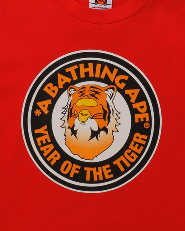 T Shirts Bape Year Of The Tiger Rouge Clair Enfant | PKK-37330107