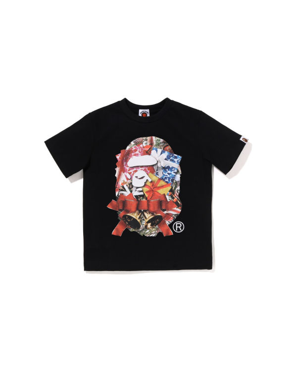 T Shirts Bape Christmas Ape Head Noir Enfant | JKQ-96504455