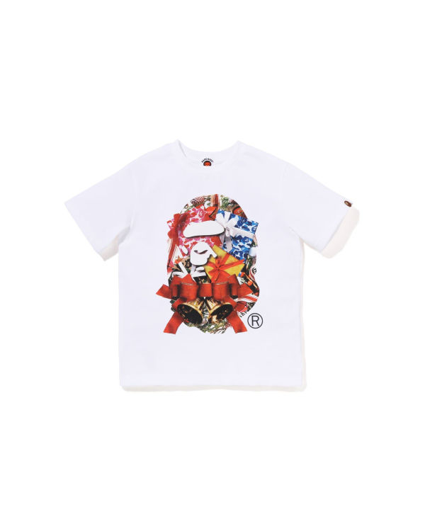 T Shirts Bape Christmas Ape Head Blanche Enfant | NYG-13735505