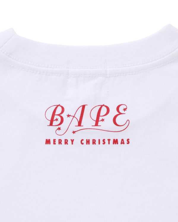 T Shirts Bape Christmas Ape Head Blanche Enfant | NYG-13735505