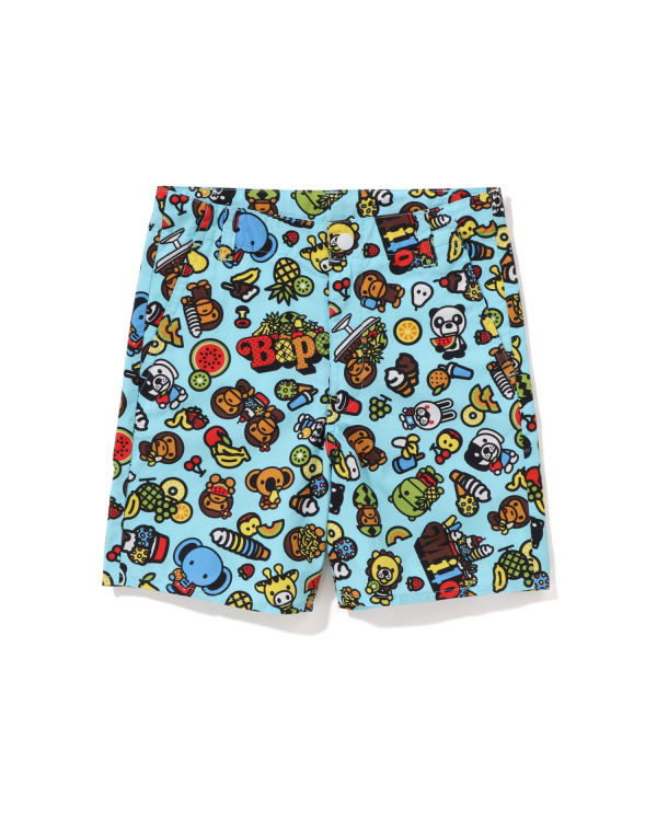 Shorts Bape Milo Mixed Fruit Bleu Clair Enfant | WVL-95867010