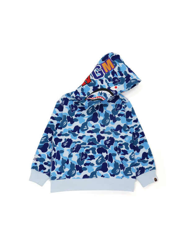 Sweat à Capuche Bape ABC Camo Shark Pullover Bleu Enfant | VIT-75559283