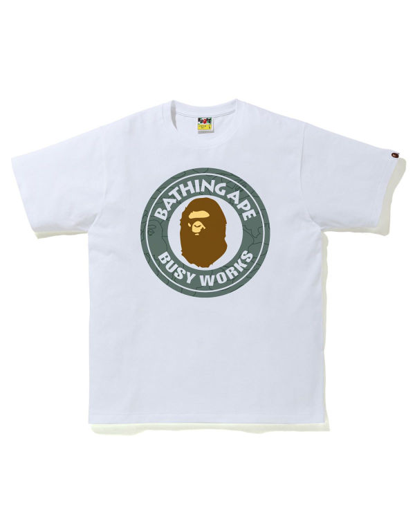 T Shirts Bape Line 1st Camo Busy Works Blanche Homme | MPE-14660033