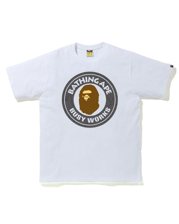 T Shirts Bape Line 1st Camo Busy Works Blanche Homme | IDJ-98423717