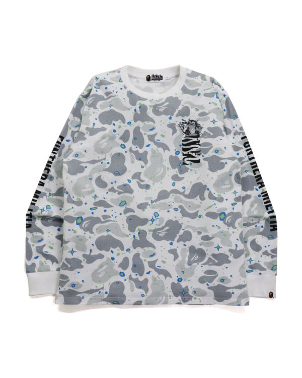 T Shirts Bape Space Camo Tiger L/S Blanche Homme | INH-13803662