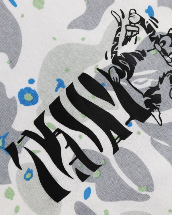 T Shirts Bape Space Camo Tiger L/S Blanche Homme | INH-13803662