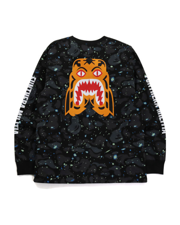 T Shirts Bape Space Camo Tiger L/S Noir Homme | TPL-84525486