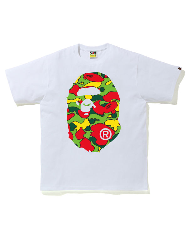 T Shirts Bape STA Camo Big Ape Head Blanche Homme | XEH-77811269