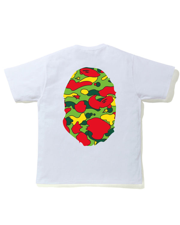 T Shirts Bape STA Camo Big Ape Head Blanche Homme | XEH-77811269