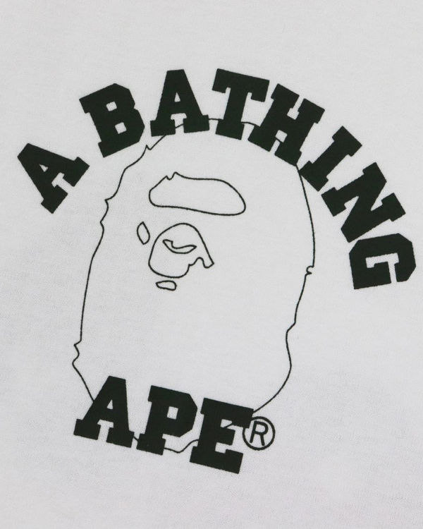 T Shirts Bape Line 1st Camo Face Blanche Homme | BCL-71038083