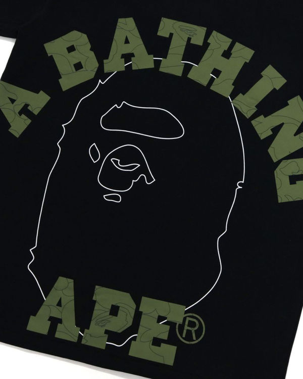 T Shirts Bape Line 1st Camo Face Noir Homme | IET-75446312