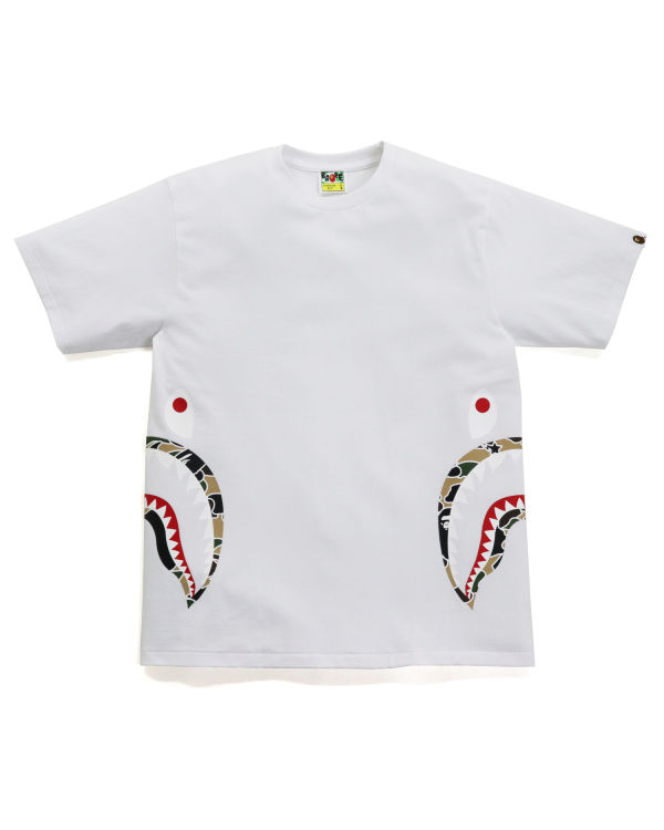 T Shirts Bape STA Camo Side Shark Blanche Homme | SXU-14647368