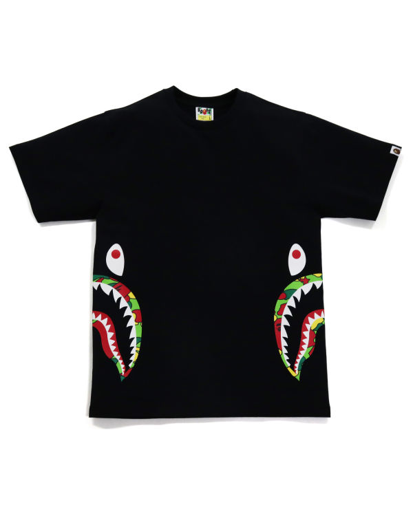 T Shirts Bape STA Camo Side Shark Noir Homme | AII-55932691