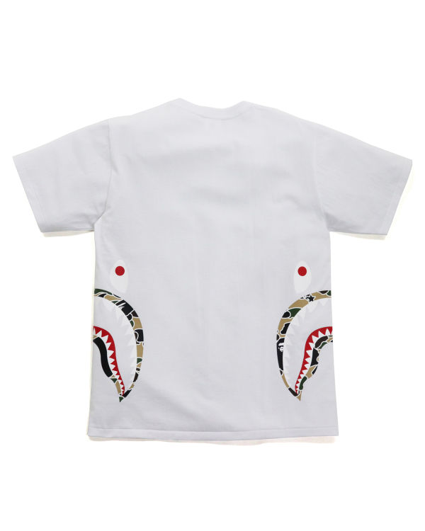 T Shirts Bape STA Camo Side Shark Blanche Homme | SXU-14647368