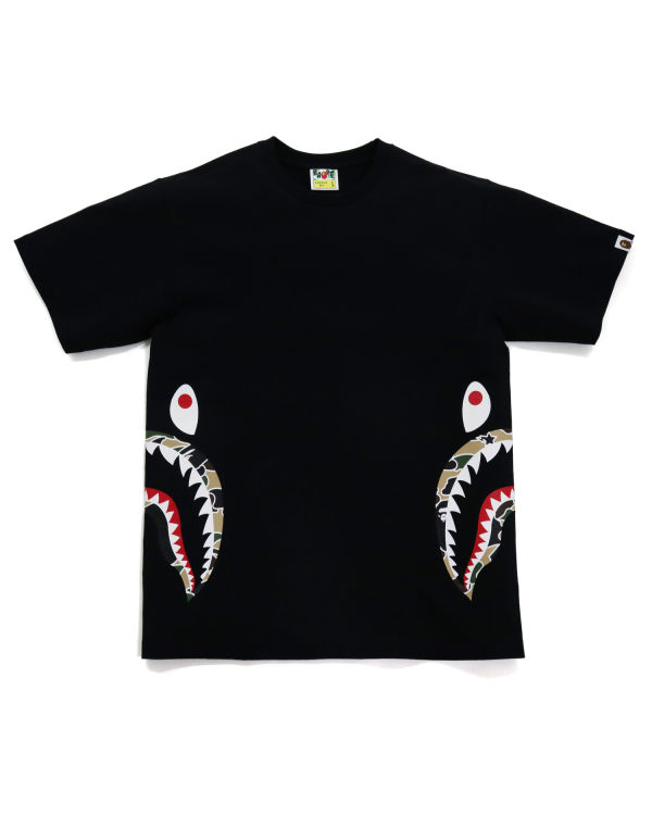 T Shirts Bape STA Camo Side Shark Noir Homme | KYM-69183164