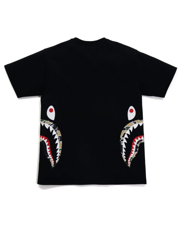 T Shirts Bape STA Camo Side Shark Noir Homme | KYM-69183164