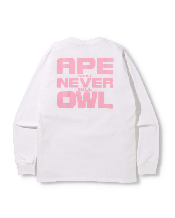 T Shirts Bape X OVO Long Sleeve Blanche Homme | RWZ-95046077