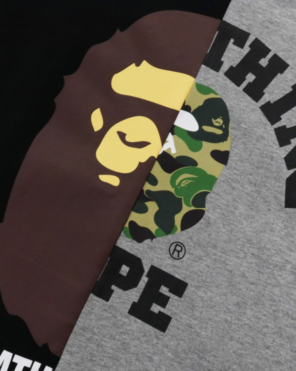 T Shirts Bape College & By Bathing Relax Fit Noir Homme | ZHJ-62147683