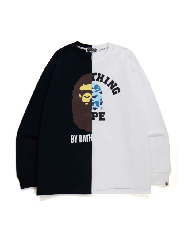 T Shirts Bape College & By Bathing Relax Fit Bleu Marine Bleu Homme | MQG-91400031