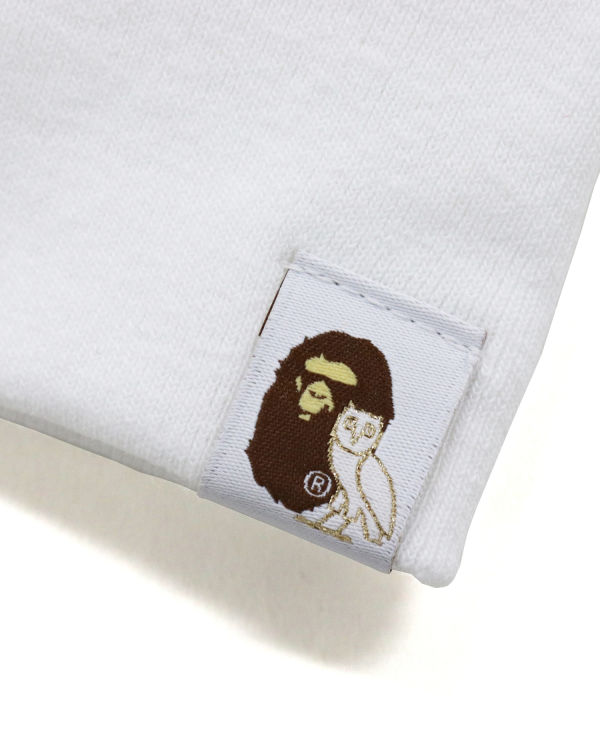 T Shirts Bape X OVO Long Sleeve Blanche Homme | RWZ-95046077