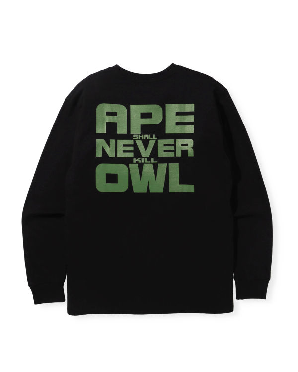 T Shirts Bape X OVO Long Sleeve Noir Homme | VWF-64638652