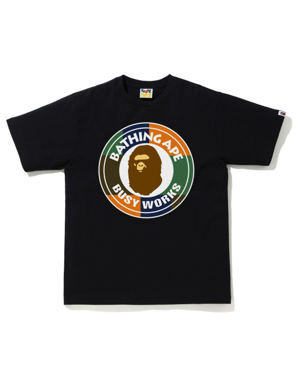 T Shirts Bape Color Block Busy Works Noir Homme | CQY-84372059