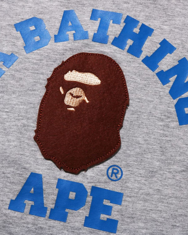 T Shirts Bape College Raglan Grise Enfant | QSV-65616769