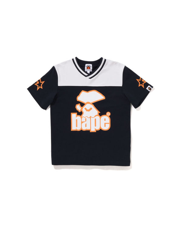 T Shirts Bape Moonface Football Bleu Marine Bleu Enfant | EKY-59305324