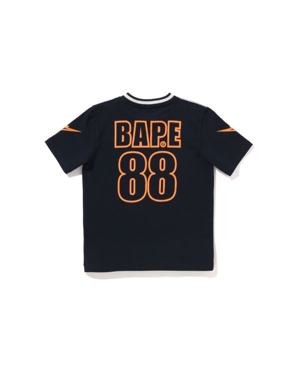 T Shirts Bape Moonface Football Bleu Marine Bleu Enfant | EKY-59305324