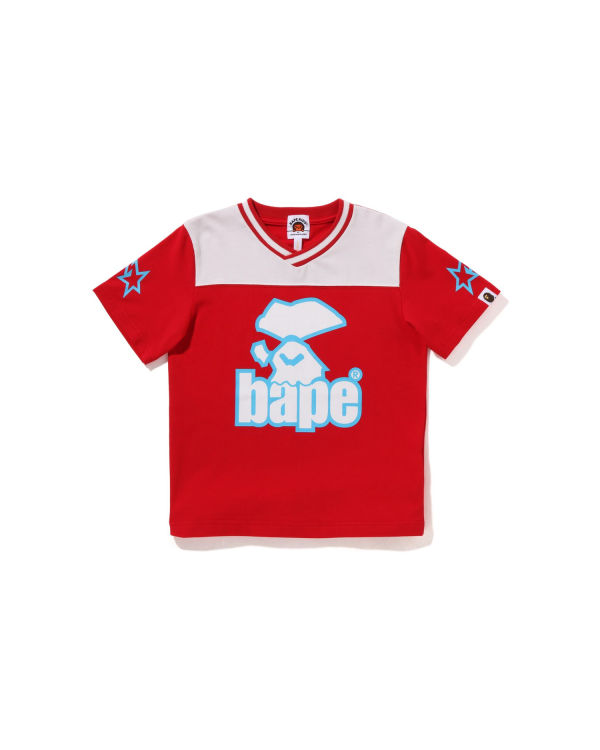 T Shirts Bape Moonface Football Rouge Clair Enfant | ULE-08825550