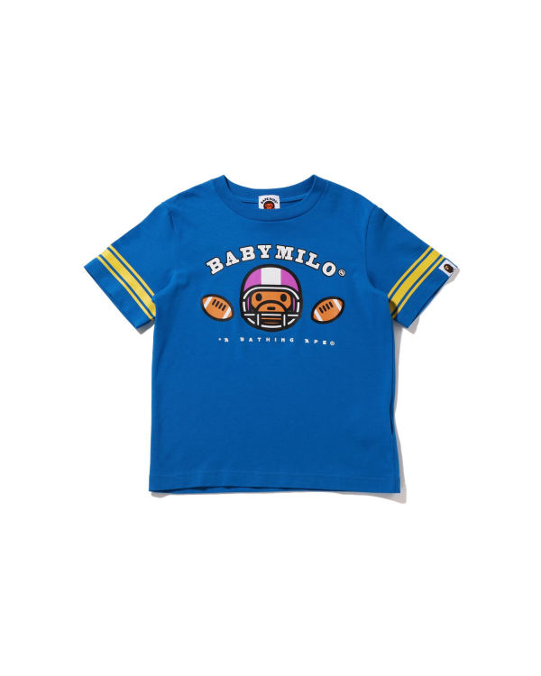 T Shirts Bape Football Milo Bleu Enfant | XES-05447487