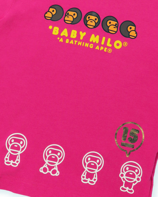 T Shirts Bape BK15th Anniversary Milo Rose Enfant | PAL-64197059