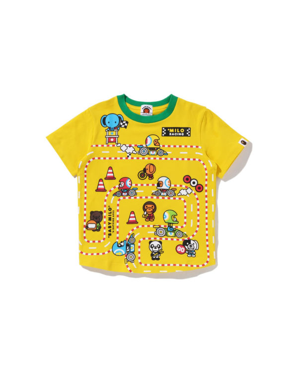 T Shirts Bape Milo Racing Big Panel Jaune Enfant | FIK-32065467