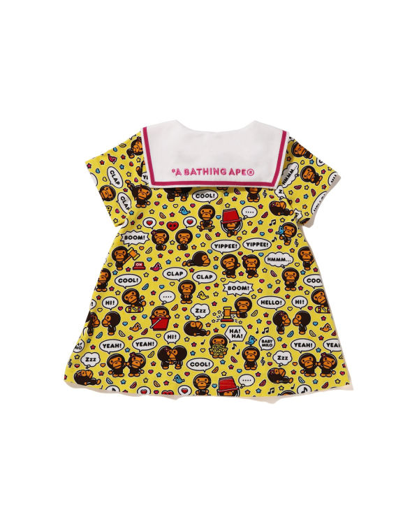 T Shirts Bape Milo Speech Balloon Sailor Collar Jaune Enfant | MIZ-09113751