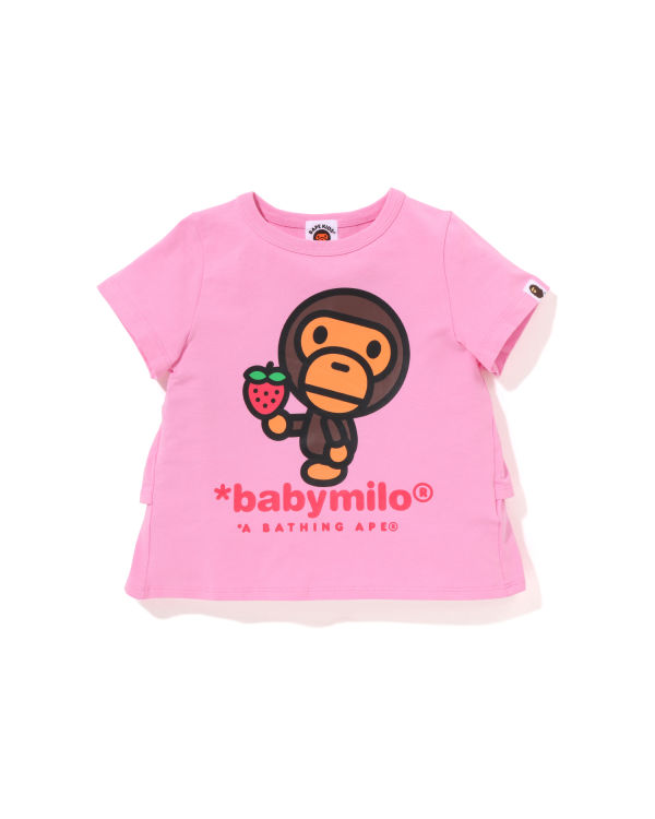 T Shirts Bape Milo Strawberry Frill Rose Enfant | VTF-98435676