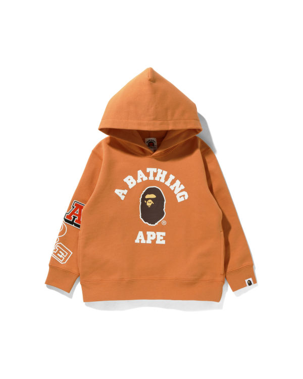 Sweat à Capuche Bape Multi Fonts Pullover Orange Enfant | QPA-70349724