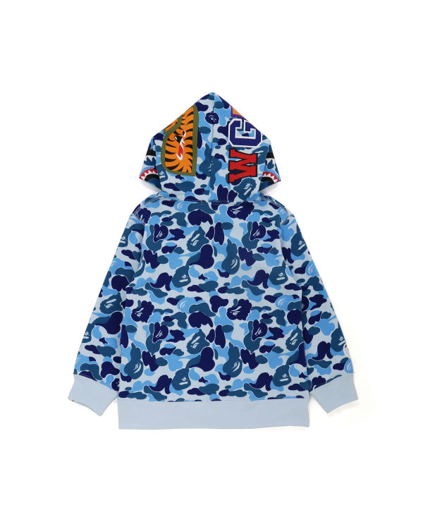 Sweat à Capuche Bape ABC Camo Shark Pullover Bleu Enfant | VIT-75559283