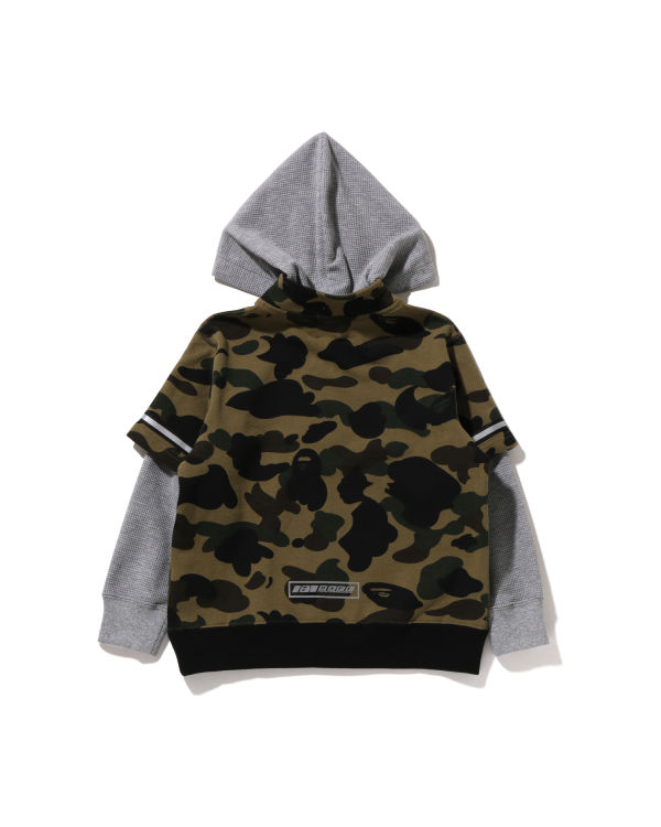 Sweat à Capuche Bape 1st Camo Racing Layered Pullover Vert Enfant | NYP-51330443